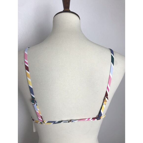 Cotton On Bikini Top Triangle Multicolor Striped Padded Swimwear - Picture 6 of 8